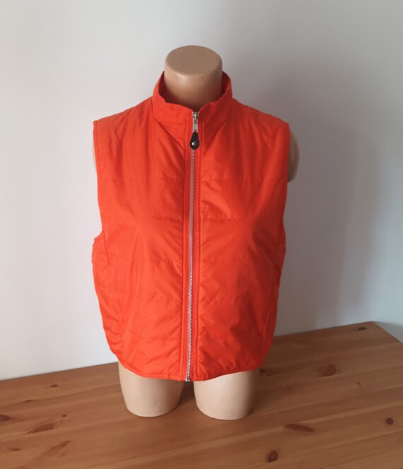 Gilet Cycliste Vintage Bontrager – Laine Orange – Taille M – Fermeture Intégrale – Idéal été