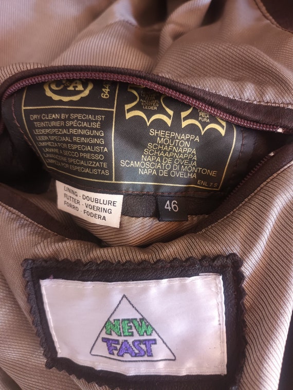Vintage suede leather blouson, size L, for men unclear brown type Vintage Second Hand