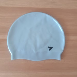 Vintage Silver Rubber Swim Cap Bathing Cap Size S/M Retro Pool Swim Hat 90&#39;s 00&#39;s Cap Unisex Beach Pool Hair Protector Gray Siver Swimcap