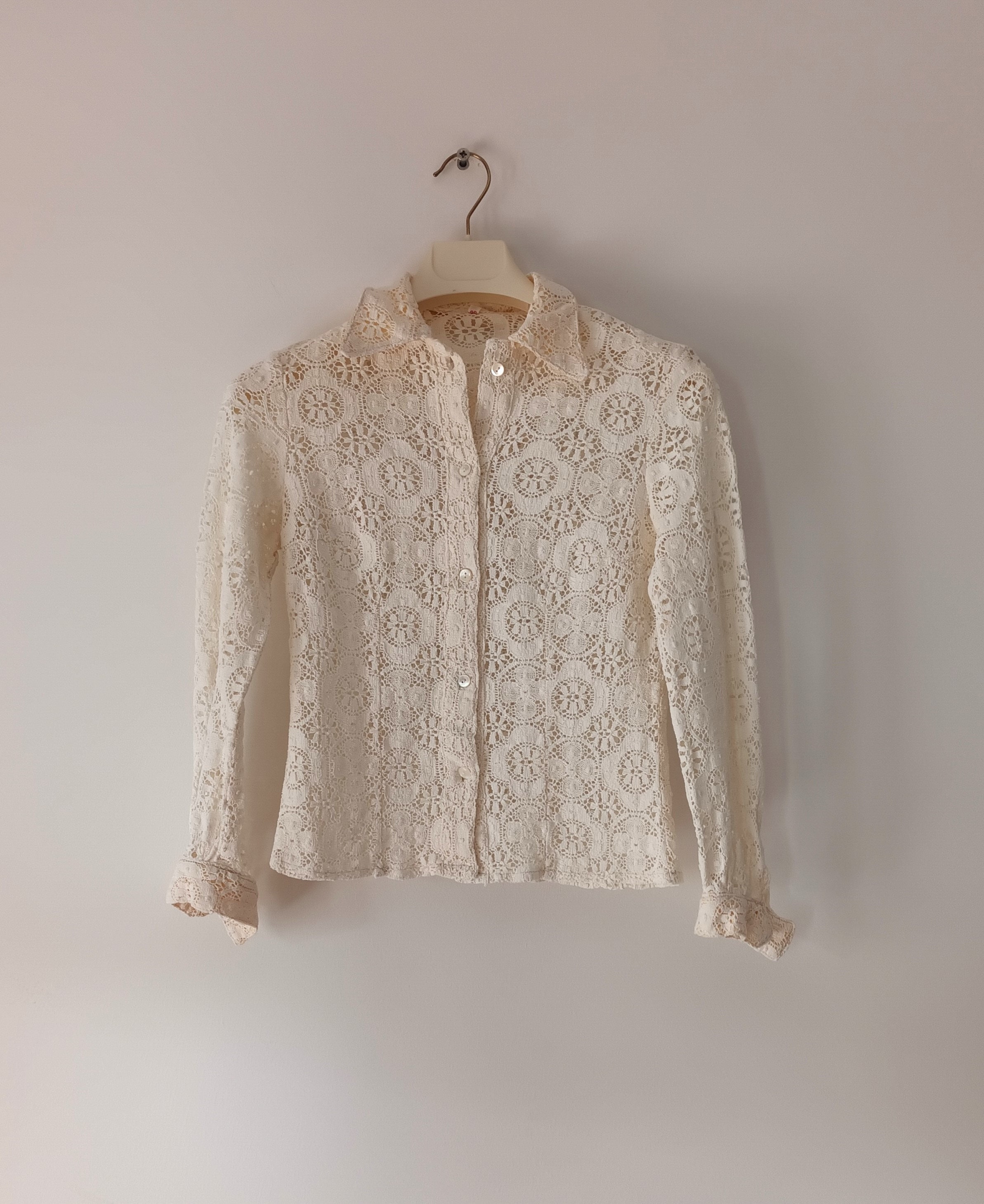 Haut à Manches Longues En Maille Pour Femme - Col Montant Broderie Florale Transparent Sexy