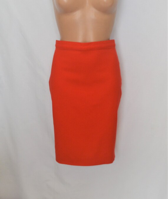 Vintage SUSANNE WIEBE Red Pencil Skirt Size S/M M… - image 1