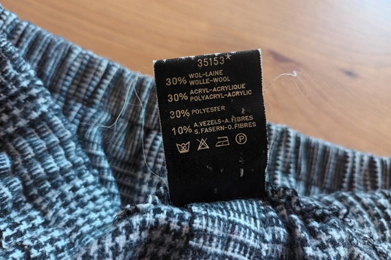 Vintage Black White Wool Midi Skirt Size L/44 Hou… - image 4