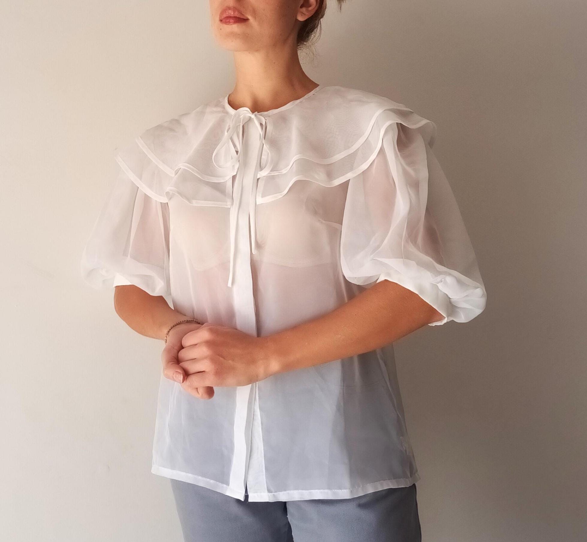 sheer ivory blouse