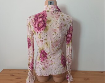 Blouse Femme Exit Urban & Vintage Taille M – Imprimé Floral, Broderie, Manches 3/4, Rayonne