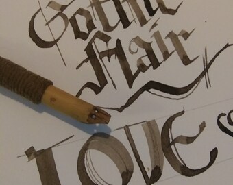 NEW GOTHIC FLAIR wide tip reed pen - great for Blackletter, script, gothic, old English & manuscripts