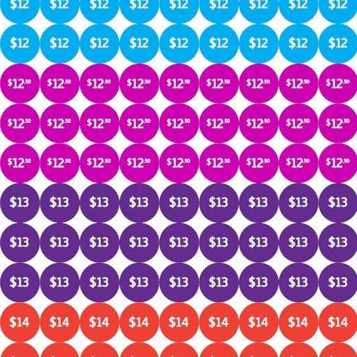 Bright Pricing Stickers Product Price Labels for Vendor Etsy