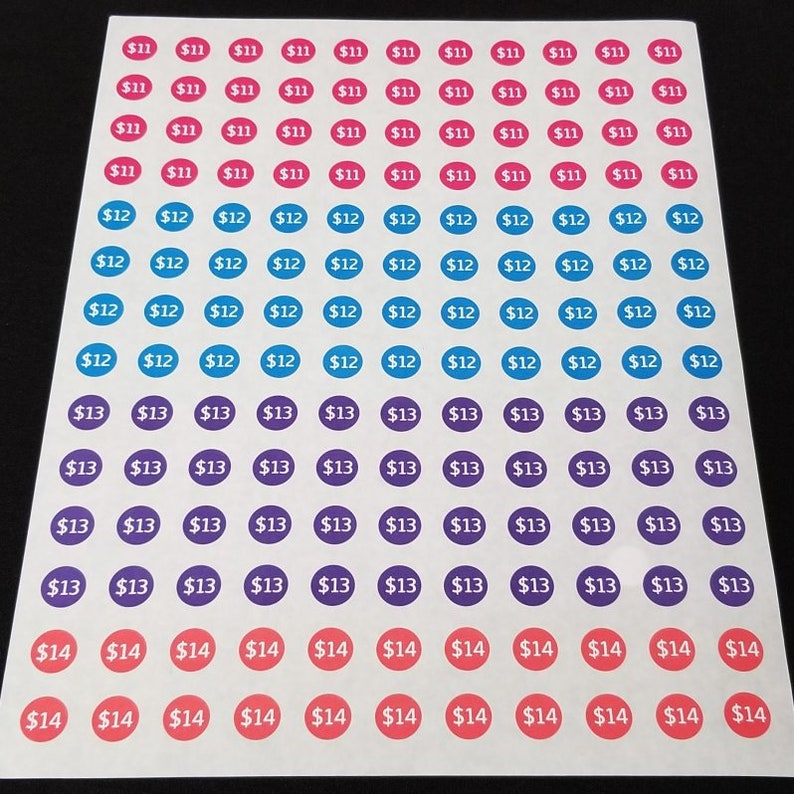 Bright Pricing Stickers Product Price Labels for Vendor Etsy