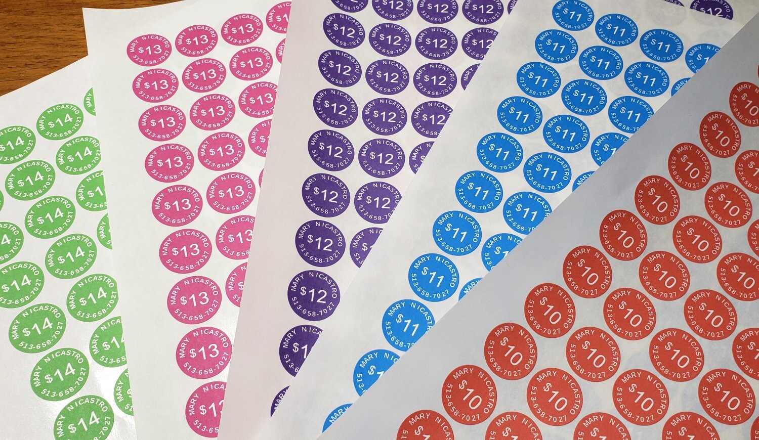 Retail Pricing Labels, Round & Removable Price stickers