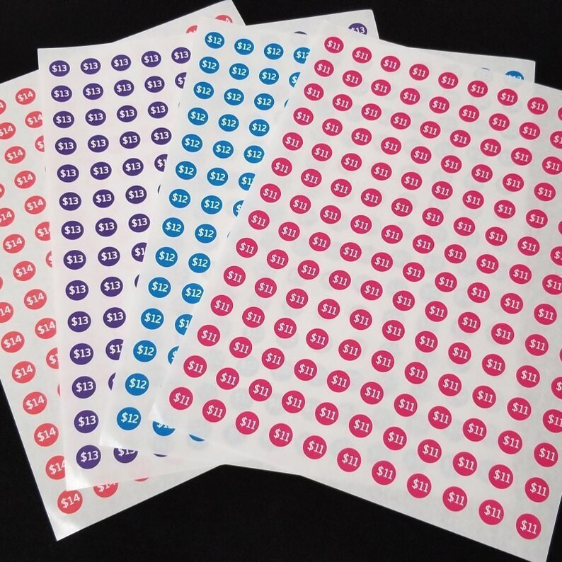 Bright Pricing Stickers Product Price Labels for Vendor Etsy
