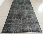 BLACK RUG 4.9 x 9.3 ft. Oushak Rug, Old Vintage Rug, Etsy Rug, Living Room Rug, Old Wool Rug, Vintage Rug, Area Pastel Rug, Turkey Rug 5x9
