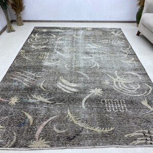 Vintage Rug 6x8, Turkish Handmade Rug, Natural Rug, Boho Home Rug, Oushak Area Rug, Teppich Rug, Kids Room Rug, Farmhouse Rug, 5.7x8.1 ft