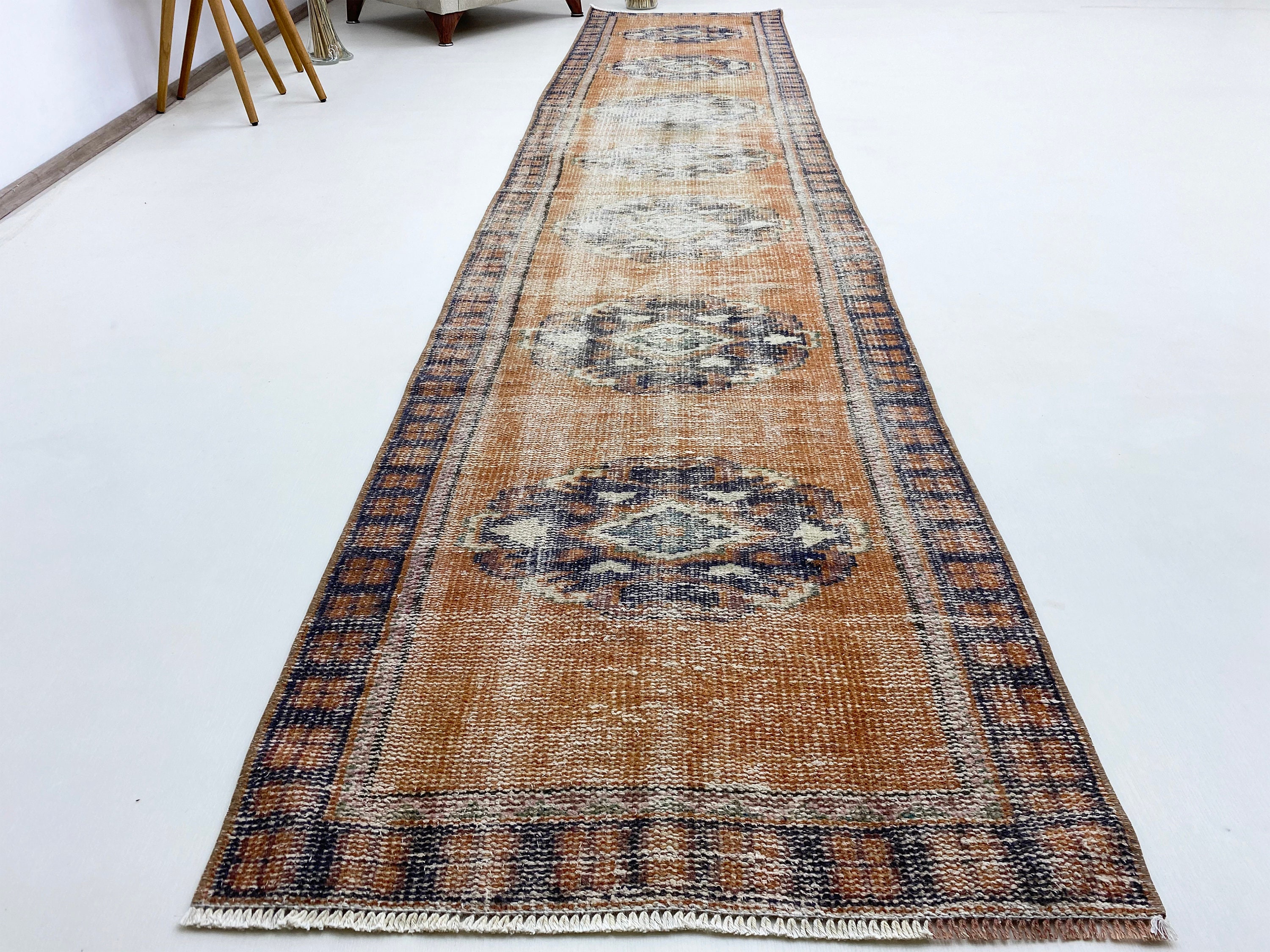 Long Runner Rug 2x12 Terracotta Runner Rug Handmade Oushak Etsy