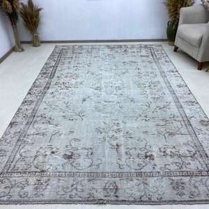 Muted Green Rug 6x9, Vintage Area Rug, Oushak Rug, Living Room Rug, Hand Knotted Rug, Teppich Rug, Pale Green Rug, Farmhouse Rug, 5.5x9.1 ft