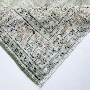 Grüner Teppich, Oushak Pale Teppich, Vintage Teppich 200x300, Keltischer Teppich, Kelimteppich, Wohnzimmerteppich, Schlafzimmer, 160x230 cm