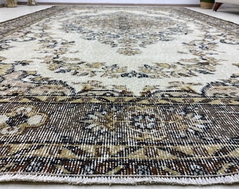 15x25m großer Oushak Teppich, Handgewebter Vintage Teppich aus Wolle / Schafwolle, Wohnzimmerdeko