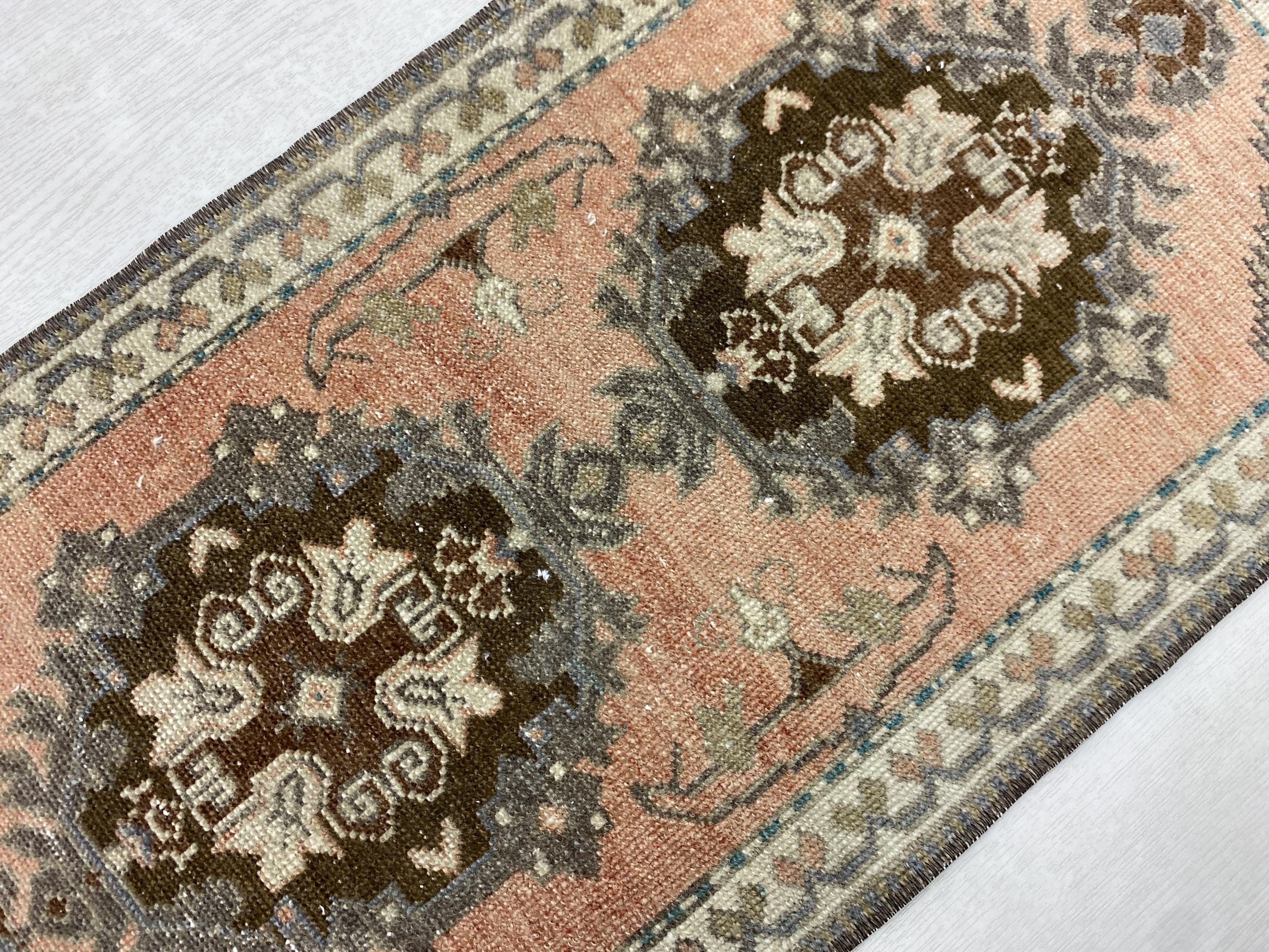 1.64x3.22 Ft, Vintage Oushak Rug, Turkish Wool Doormat, Colorful