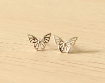 Beautiful Unique 925 Sterling Silver Earring Studs, Minimalist Earrings, butterfly earrings, small earring Studs