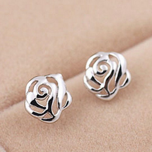 925 Sterling Silver Small Gear Stud Earrings - Antique Finish Steampunk Jewelry