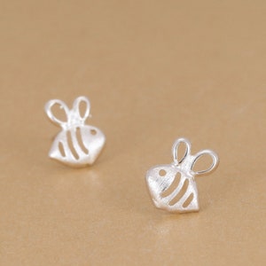 Unique 925 Sterling Silver Earring Studs, Minimalist Earrings, honey bee shape earrings, Unique small earring Studs