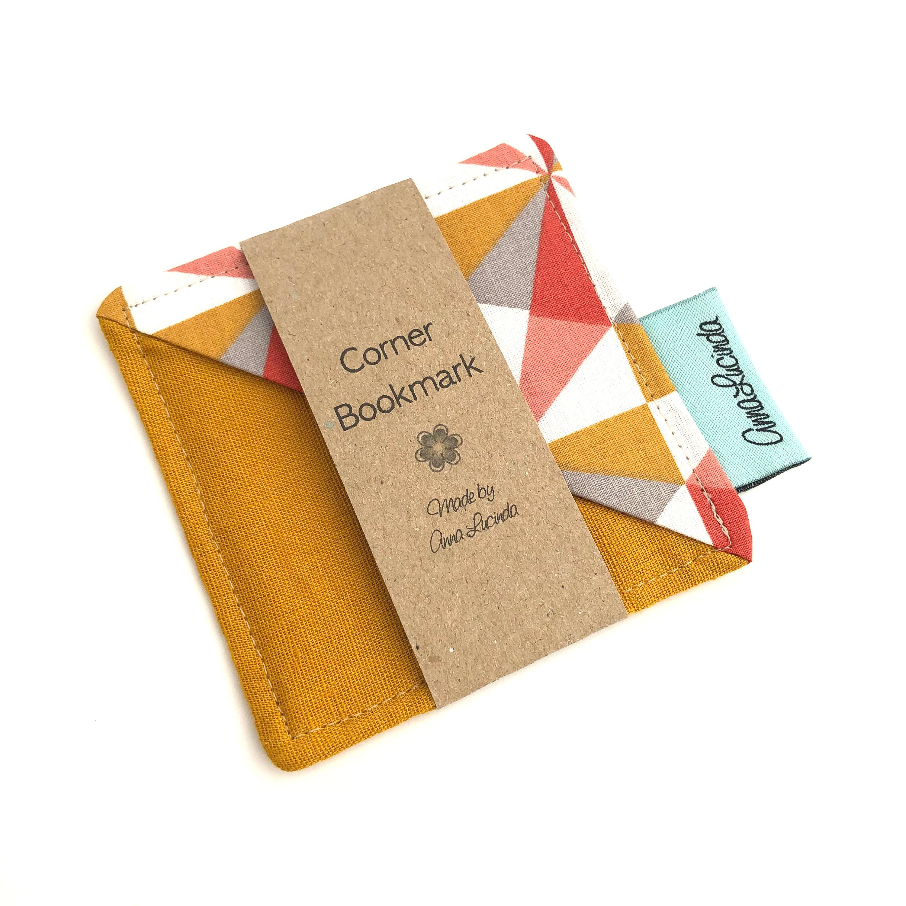 Corner bookmark Page marker Fabric bookmark Book lover gift Etsy