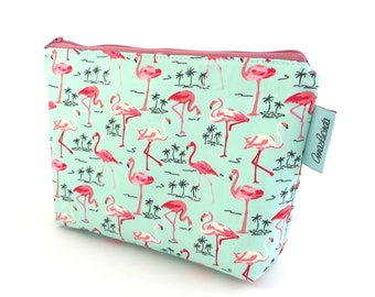 Kosmetiktasche, Schminktasche, Zip-Tasche, Flamingo, Tropisch