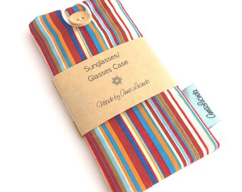 Soft sunglasses case, Fabric eyeglasses pouch, Retro design