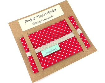 Pocket Tissue Holder, Red polka dot tissue pouch