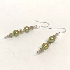 Cultured Pearls, Swarovski Crystal, Japanese Sd Bds & Silver Earrings