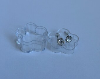 Crystal Flower Girl Earrings | Little Girl Jewelry | Stud Earrings | Flower Girl Gift | Jewelry Case | Children's Wedding Earrings