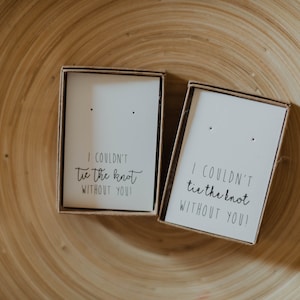 Kraft Box und Karte | Ich konnte den Knoten nicht knüpfen | Brautschmuck | Brautjungfer Vorschlag | Brautjungfer-Geschenk-Box