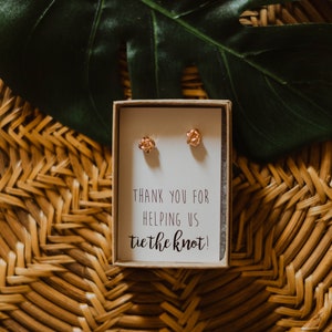 Rose Gold Knot Earrings | I couldnt TIE the KNOT | Thank You | Bridal Jewelry | Bridesmaid Proposal | Bridesmaid Gift
