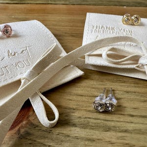 Cubic Zirconia Knot Stud Earrings: Bridesmaid Proposal Jewelry