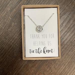 Silver and CZ Knot Necklace | I couldnt TIE the KNOT | Thank You | Bridal Jewelry | Bridesmaid Proposal | Bridesmaid Gift
