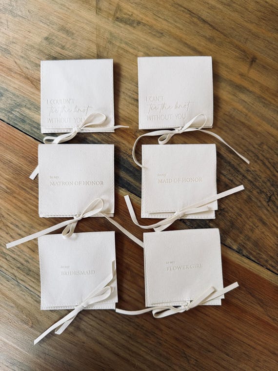 Tie the Knot Jewelry Pouch • Bridal Party Keepsake • Maid of Honor Proposal Gift