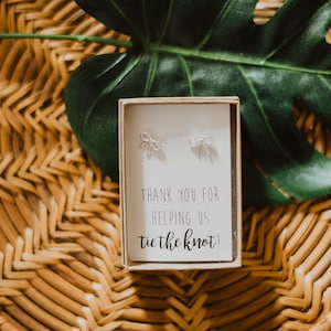 Silver Bow Earrings: Bridal Bridesmaid Proposal Jewelry