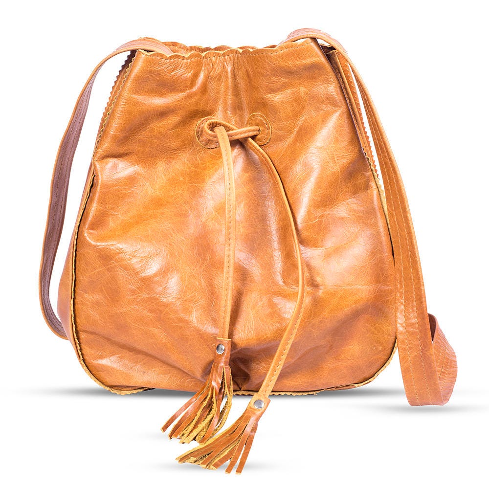 Leather bucket bag Brown bucket bag Crossbody bags brown Etsy