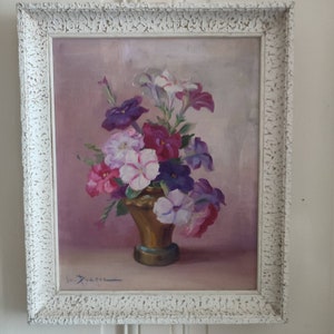 Reyne Marin DE PYERNE (XXeme) Nature morte au bouquet de fleurs huile sur panneau