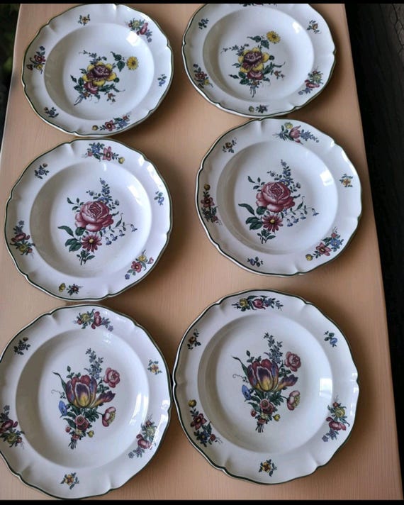 Villeroy & Boch six soup plates Vieux Strasbourg Alt Strassburg 1947/1956