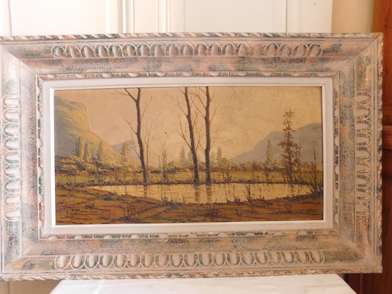 Paul GOBERT (1891-1963) oil on cardboard "Plaine de Vourey Isère" frame Montparnasse French school