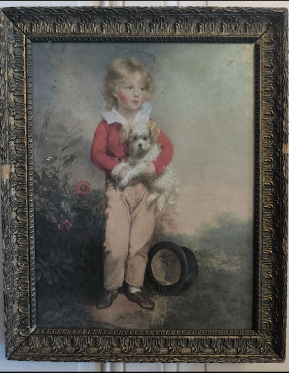 Vintage Reproduction "Master Simpson" Arthur William Devis Boy and his Dog