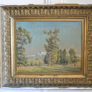 L. CABAUSSEL (1885-1956) huile marouflée sur carton " Falaises au printemps "  école française