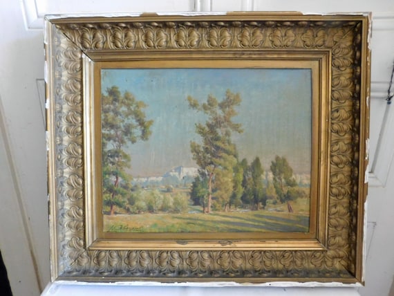 L. CABAUSSEL (1885-1956) oil mounted on cardboard "Cliffs in spring" French school