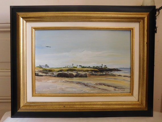 Floriane LEFEBVRE (20th-21st century) "Crique Finistère" oil on canvas French school