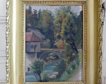 Ph Pierre de Chartreux "La serre de la Dia" oil on canvas mounted 1892