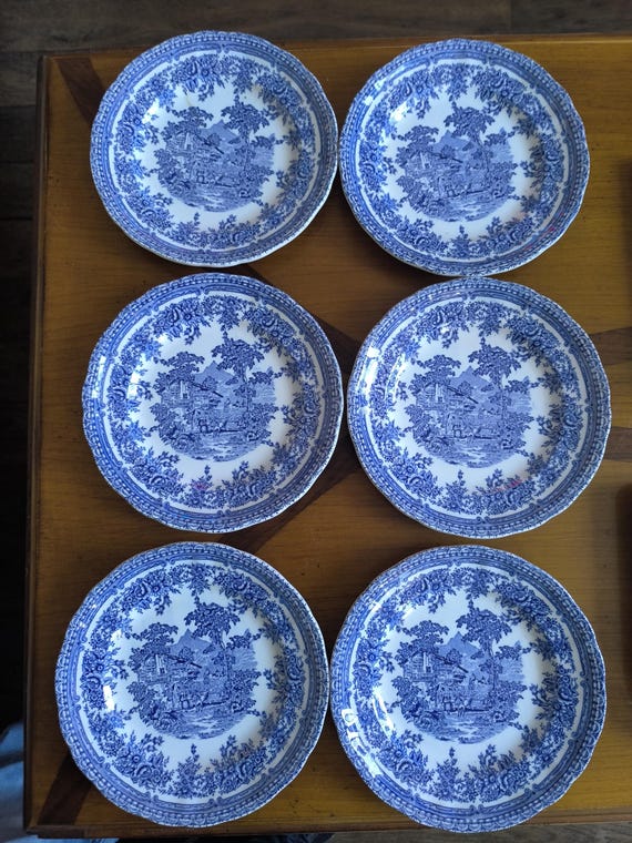 Lunéville six dessert plates model English country decor circa 1950/1970 French tableware number 2