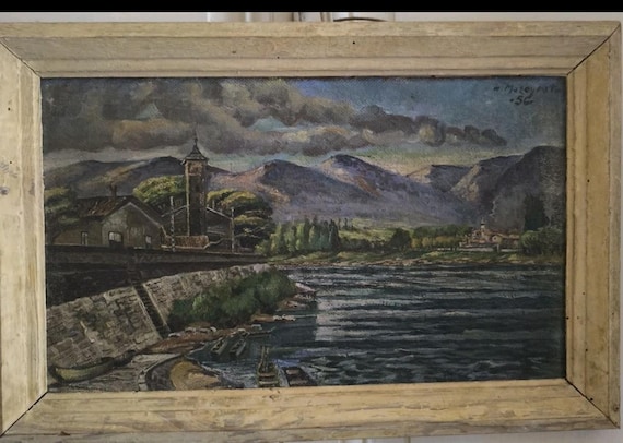 Oil on panel signed H Mazeyrato - Picturesque river landscape dated 1956 French school