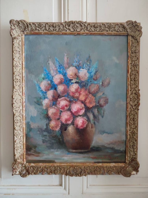 Armando BUSI (20th century) still life "Bouquet of flowers" oil on panel framed