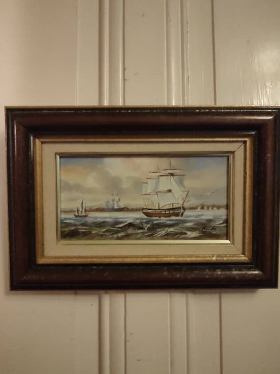 COOKE (XXth) " Old rigging " marine oil on canvas mounted framed