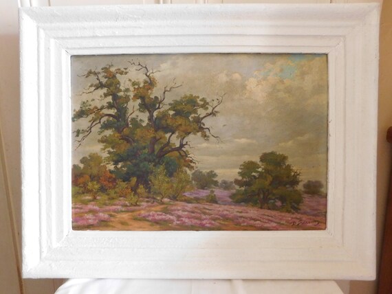 Benjamin SARRAILLON (1902-1989) "Lavender Fields" oil on panel painter from Algeria French school