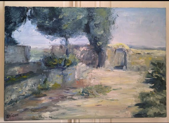 Oil on canvas signed STEIGER rural landscape French school